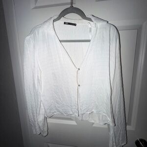 Zara Ivory blouse with button